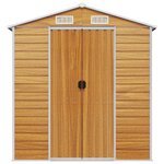 vidaXL Abri de jardin marron clair 191x725x198 cm acier galvanisé