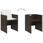 vidaXL Chaises de jardin avec coussins lot de 4 marron résine tressée