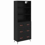 vidaXL Haut Armoire Chêne noir 69 5 x 34 x 180 cm Bois d'ingénierie