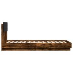 vidaXL Cadre de lit avec LED sans matelas chêne fumé 90x200 cm