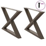 vidaXL Pieds de table basse 2 pièces Acier naturel 70 x (42-43 3) cm Acier