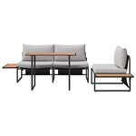 vidaXL Ensemble de salle à manger pour jardin 3 Pièces Gris clair Acier