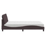 vidaXL Lit avec matelas marron foncé 120x200 cm tissu