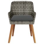 vidaXL Chaises de jardin avec coussins 2 Pièces Gris Poly Rattan