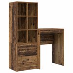 vidaXL Bureau avec tiroir 2 Pièces Bois ancien