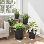 vidaXL Plateau à fleurs rond 24 Pièces Noir Ø 27 x 2 5 cm Plastique