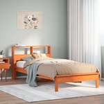 vidaXL Lit bibliothèque sans matelas cire marron 75x190 cm pin massif