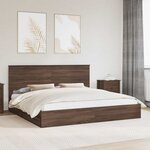 vidaXL Lit de Rangement Chêne brun 200 x 200 cm Bois d'ingénierie