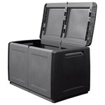 vidaXL Boîte de rangement de jardin 96x53x57 cm 230 L Gris foncé noir