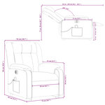 vidaXL Fauteuil inclinable de massage électrique cappuccino similicuir