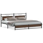 vidaXL Cadre de lit en métal sans matelas chêne marron 193x201 cm