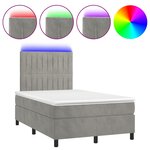 vidaXL Sommier à lattes de lit avec matelas LED gris clair 120x190 cm