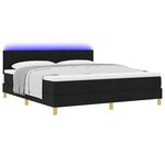vidaXL Lit à ressort LED avec matelas avec LED Noir 180 x 200 cm tissu