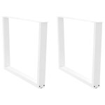vidaXL Pieds de table à manger en forme de V  2 pièces  blanc  100 x (72-73 3) cm  acier