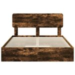 vidaXL Lit de Rangement Chêne fumé 160 x 200 cm Bois d'ingénierie