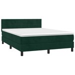 vidaXL Sommier à lattes de lit et matelas Vert foncé 140x200cm Velours
