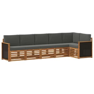 vidaXL Ensemble de canapés d'extérieur 5 pc Naturel et Anthracite