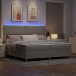 vidaXL Lit à ressorts avec matelas Taupe 200 x 200 cm tissu