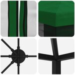 vidaXL Gazebo avec murs latéraux 6 x 3 m Vert Polyester et Acier 190