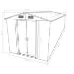 vidaXL Abri de jardin 257x580x181 cm Métal Anthracite