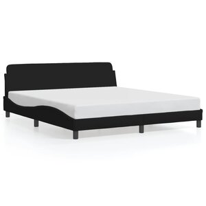vidaXL Cadre de lit Dover noir 180x200 cm tissu