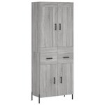 vidaXL Buffet haut Sonoma gris 69 5x34x180 cm Bois d'ingénierie