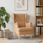 vidaXL Fauteuil Beige Bouclé