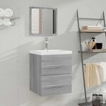 vidaXL Armoire de salle de bain avec miroir Sonoma gris 41x38 5x48 cm