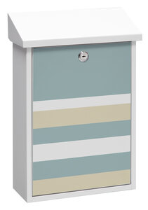 Boîte aux Lettres en Acier sérigraphié  Premium E5601-STR  « Lines »  Blanc