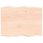 vidaXL Dessus de table bois chêne massif non traité bordure assortie