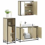 vidaXL Ensemble de meubles de salle de bain 3 Pièces chêne sonoma