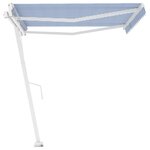 vidaXL Auvent automatique sur pied 400x300 cm Bleu et blanc