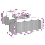 vidaXL Salon de jardin 7 Pièces avec coussins noir résine tressée