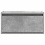vidaXL Table de chevet murale avec lumières LED gris béton