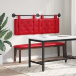 vidaXL Tête de lit suspendue Avec lumière LED Rouge Simili cuir