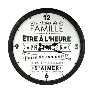 Horloge en plastique la vie en famille