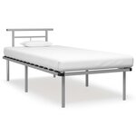 vidaXL Cadre de lit Gris Métal 90x200 cm