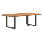 vidaXL Table à manger marron clair bois de chêne massif rectangulaire