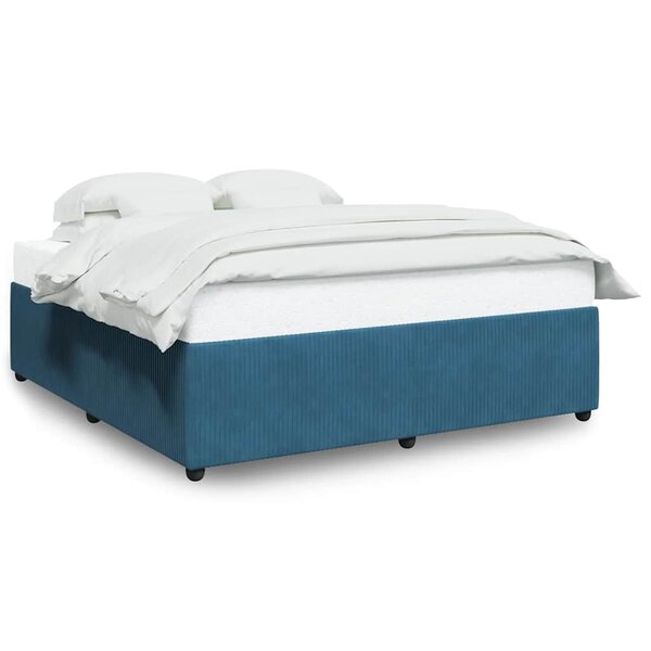 vidaXL Cadre de lit sans matelas bleu 200x200 cm velours