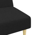 vidaXL Canapé-lit à 2 places avec repose-pied noir tissu