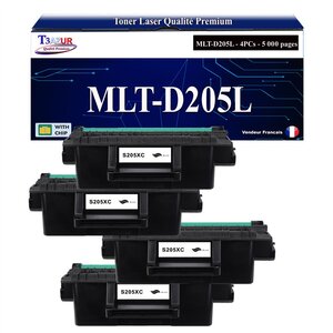 T3AZUR - 4x Toners compatibles avec Samsung MLT-D205L MLTD205L pour Samsung SCX4833FD SCX4833FR SCX4833HD SCX4835FD SCX4835FR