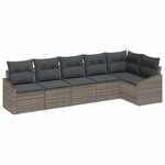 vidaXL Ensemble de salle à manger pour jardin avec coussin 6 Pièces Gris