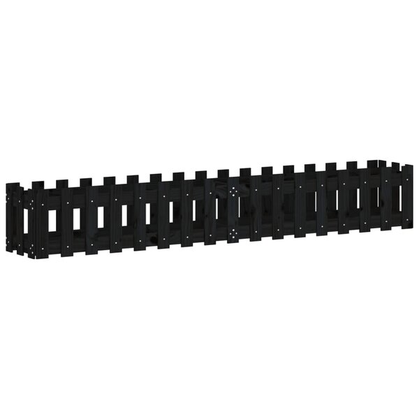 vidaXL Lit surélevé de jardin design de clôture 200x30x30cm pin massif