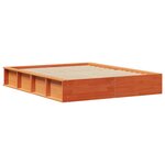 vidaXL Cadre de lit avec rangement élévateur  marron ciré  150 x 200 cm  en bois de pin massif