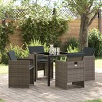 vidaXL Ensemble de salle à manger pour jardin 5 Pièces Gris Poly rotin