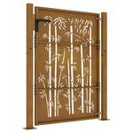 vidaXL Portail de jardin 105x130 cm acier corten design de bambou