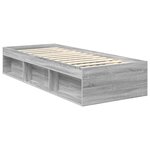 vidaXL Cadre de lit Gris Sonoma 75 x 190 cm Bois de pin massif