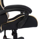vidaXL Fauteuil de jeux vidéo avec LED RVB Doré et noir Similicuir