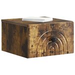 vidaXL Cabinet de chevet mural Chêne fumé 33 x 34 5 x 20 cm