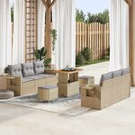vidaXL Ensemble de canapé de jardin 9 Pièces beige et gris clair